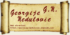 Georgije Medulović vizit kartica